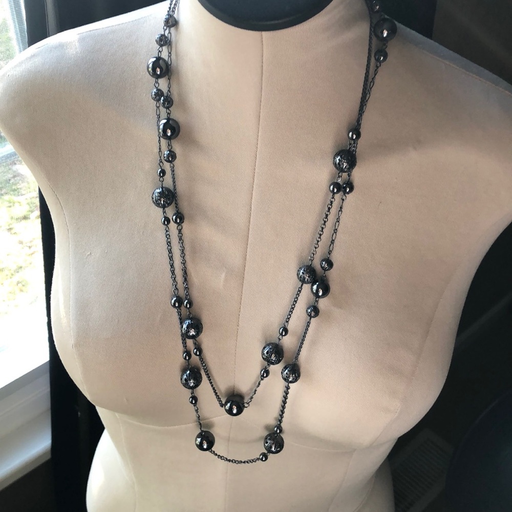 Black/Gray Ball Chain Necklace